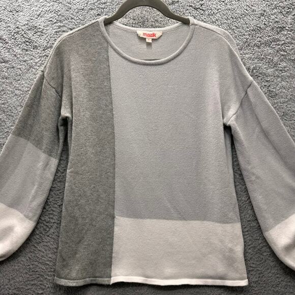 Mazik Women's Medium Sweater Modern Color Block Minimalist Soft Warm Comfortable - Picture 3 of 10